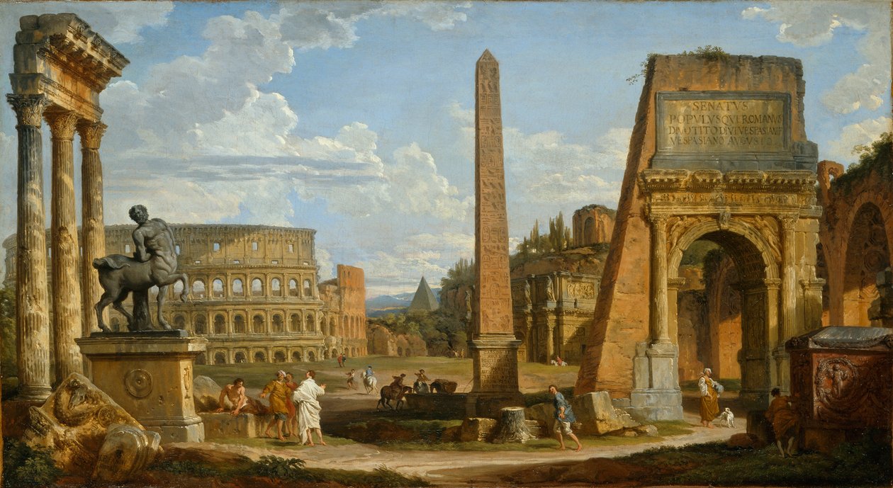 Capriccio pohled na římské ruiny, 1737 od Giovanni Paolo Pannini
