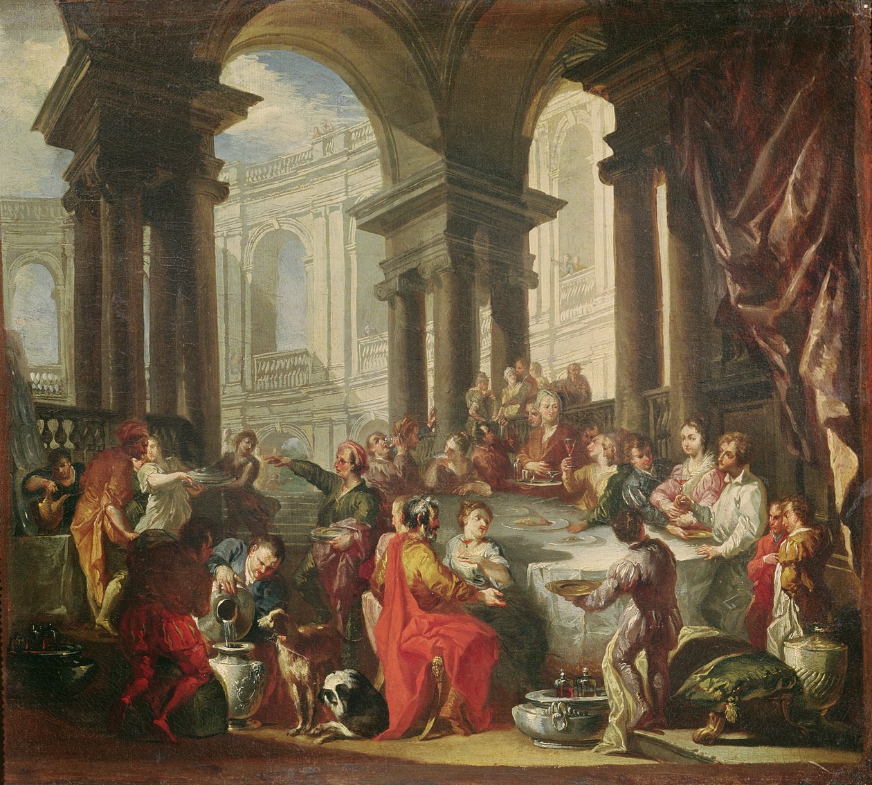 Svátek konaný v kruhovém sloupoví Iónského řádu, c.1720-25 od Giovanni Paolo Pannini
