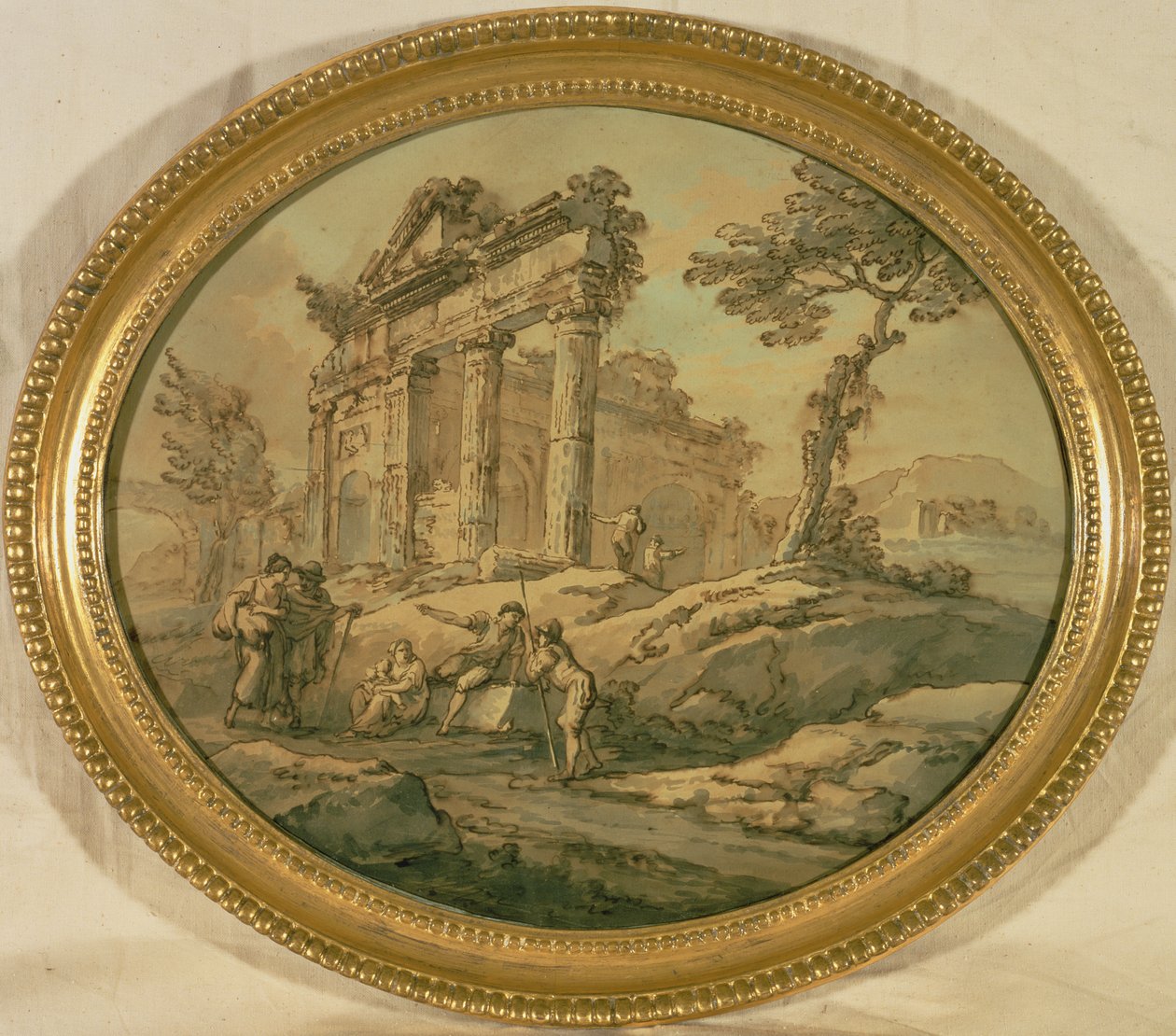 Architektonické ruiny (indická tuš, pero a sépie na papíře) od Giovanni Paolo Pannini