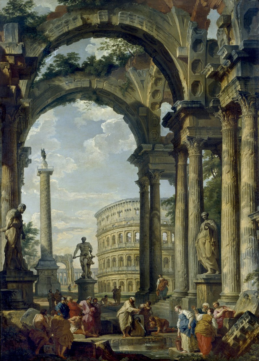 Římský Capriccio, 18. století od Giovanni Paolo Pannini