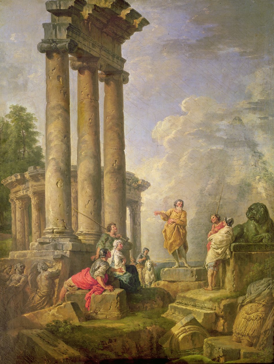 Ruiny s kázáním svatého Pavla, 1735 od Giovanni Paolo Pannini