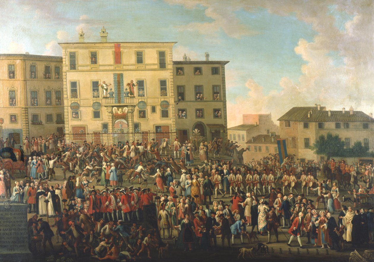 Festival v zahradě Palazzo Rospigliosi od Giovanni Reder