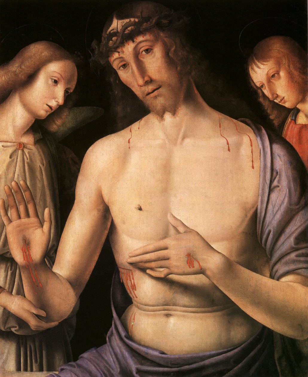 Kristus podporován dvěma anděly od Giovanni Santi or Sanzio