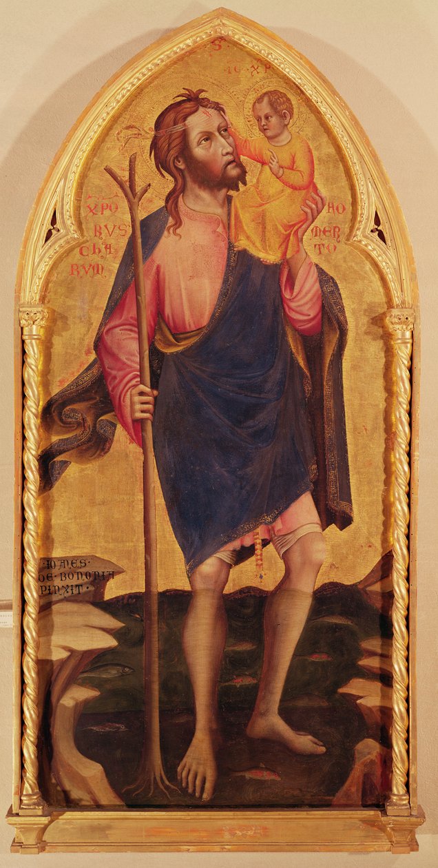 Saint Christopher (tempera na panelu) od Giovanni da Bologna