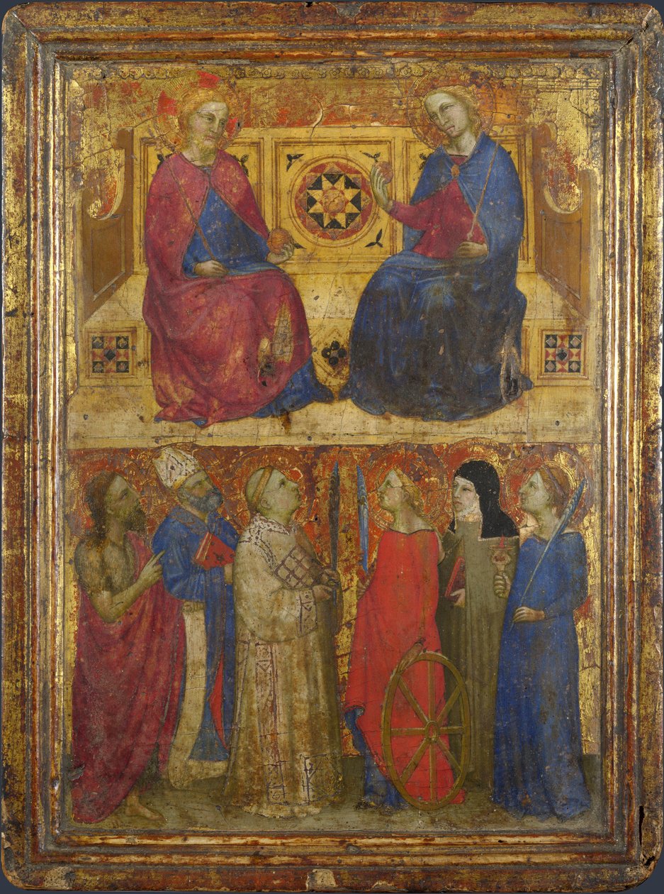 Kristus a Panna a šest svatých od Giovanni da Milano