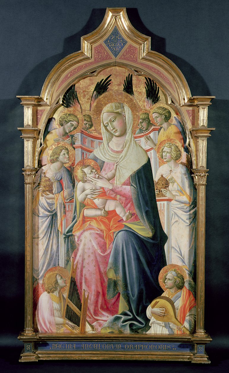 Panna a dítě s anděly (panel) od Giovanni dal Ponte