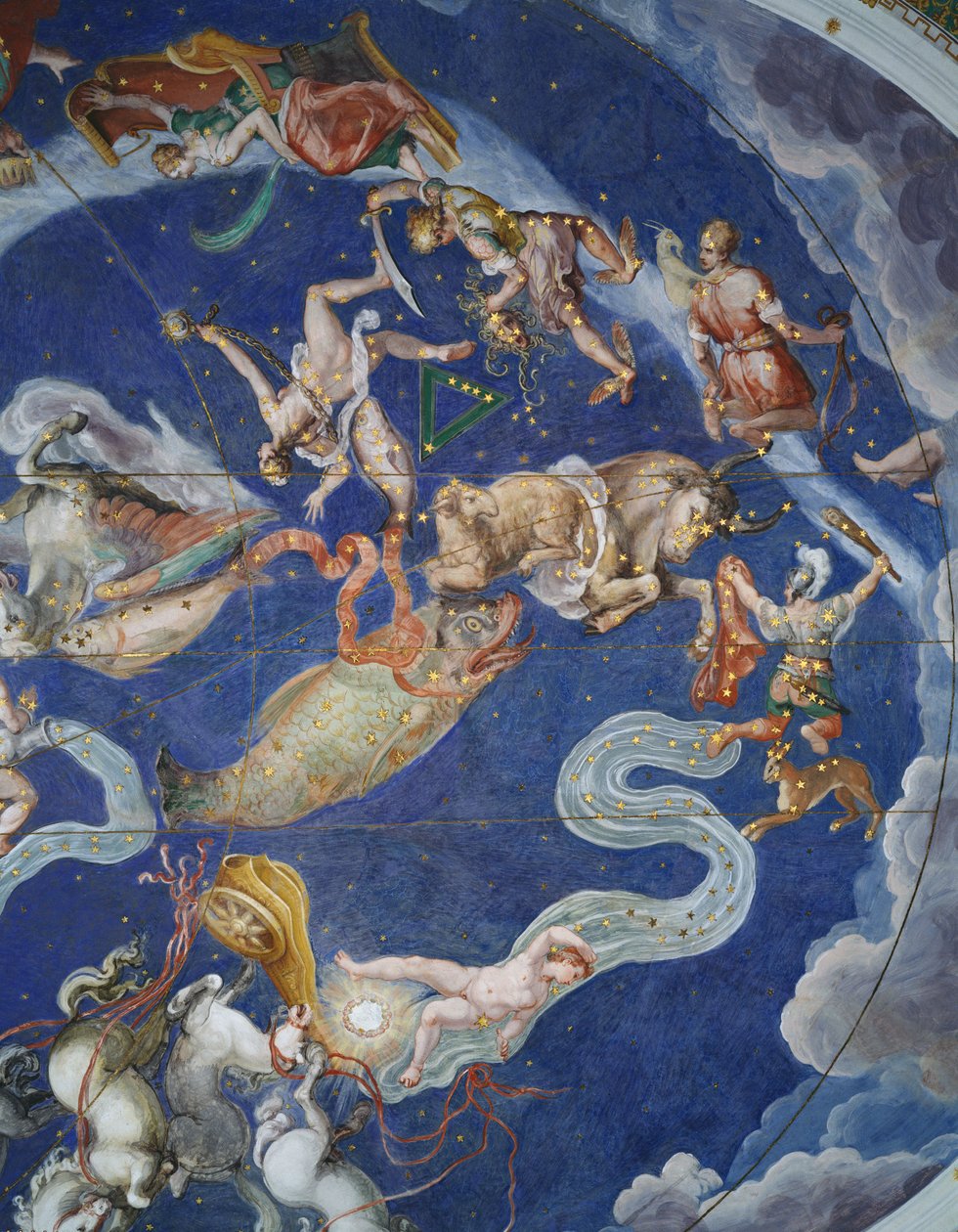 Astrologický strop v Sala del Mappamondo od Giovanni de Vecchi