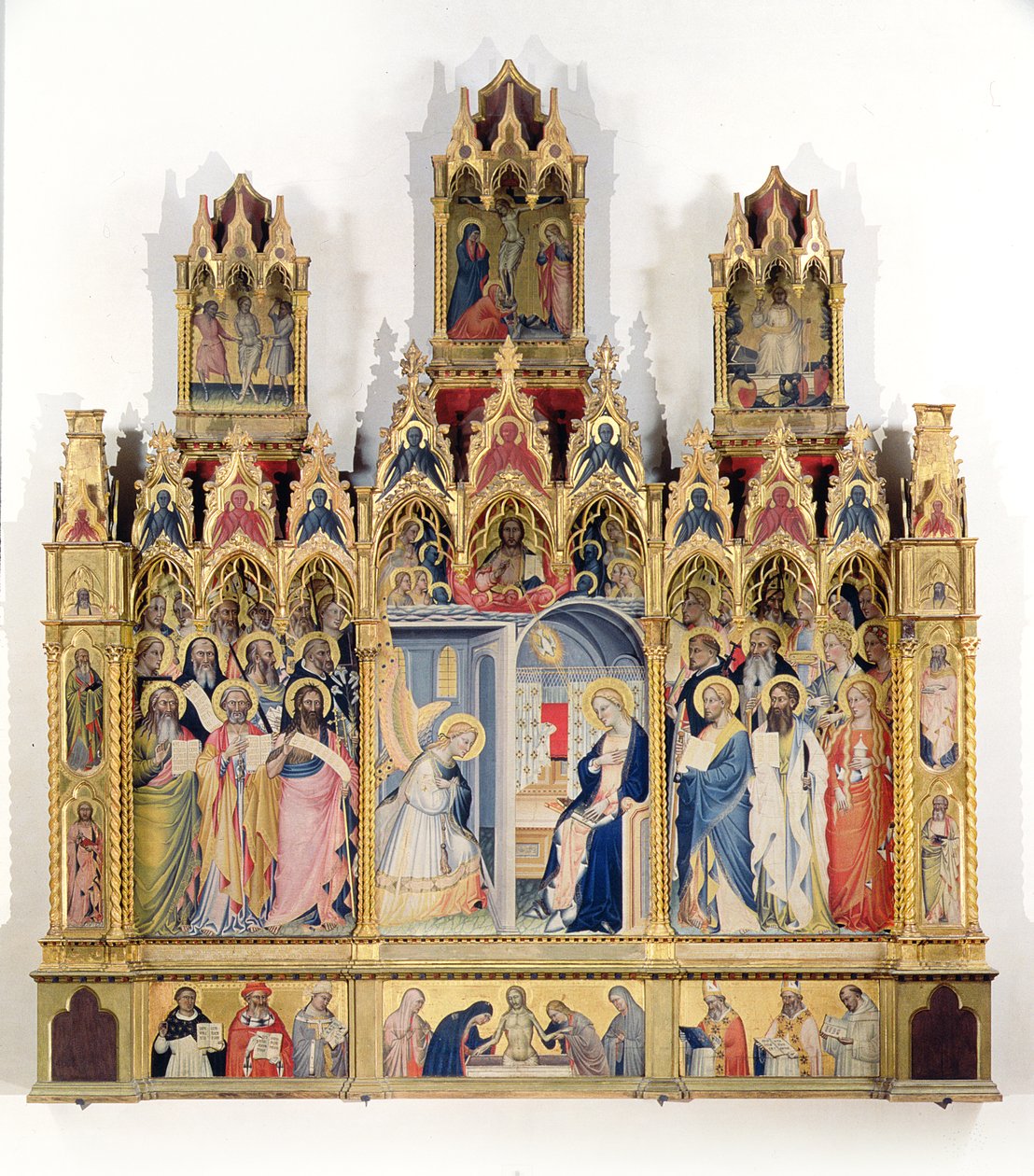 Zvěstování se svatými (tempera na panelu) od Giovanni di Niccolo del Biondo
