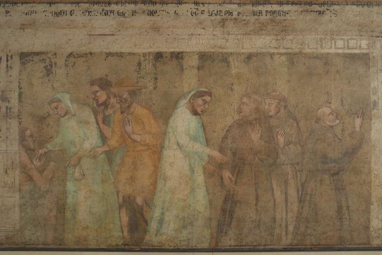 Detail fresky Příjezd Šedých bratří ve Florencii od Giovanni di Niccolo del Biondo