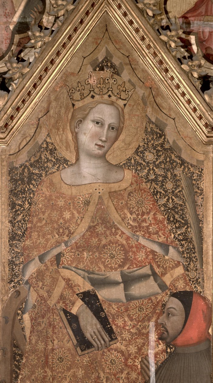 Tempera sv. Kateřiny Alexandrijské na detailu panelu z roku 139088 od Giovanni di Niccolo del Biondo