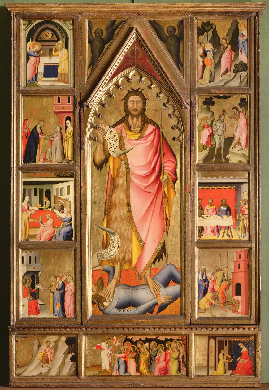 Sv. Jan Křtitel a výjevy z jeho života (polyptych) (tempera na dřevě) od Giovanni di Niccolo del Biondo