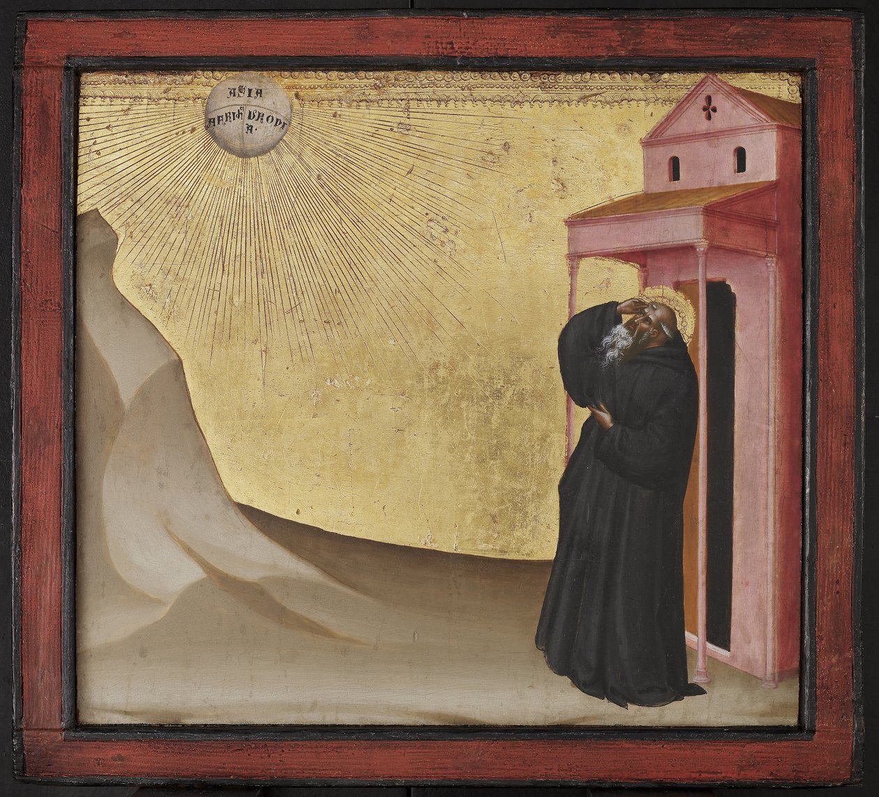 Vidění sv. Benedikta, konec 14. století (tempera a plátkové zlato na panelu) od Giovanni di Niccolo del Biondo