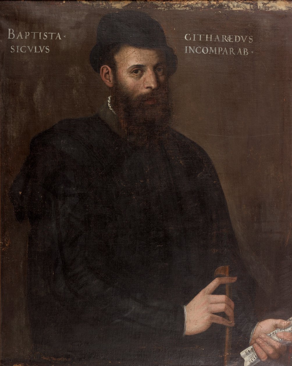 Hudebník olej na plátně od Giovanni Battista Moroni