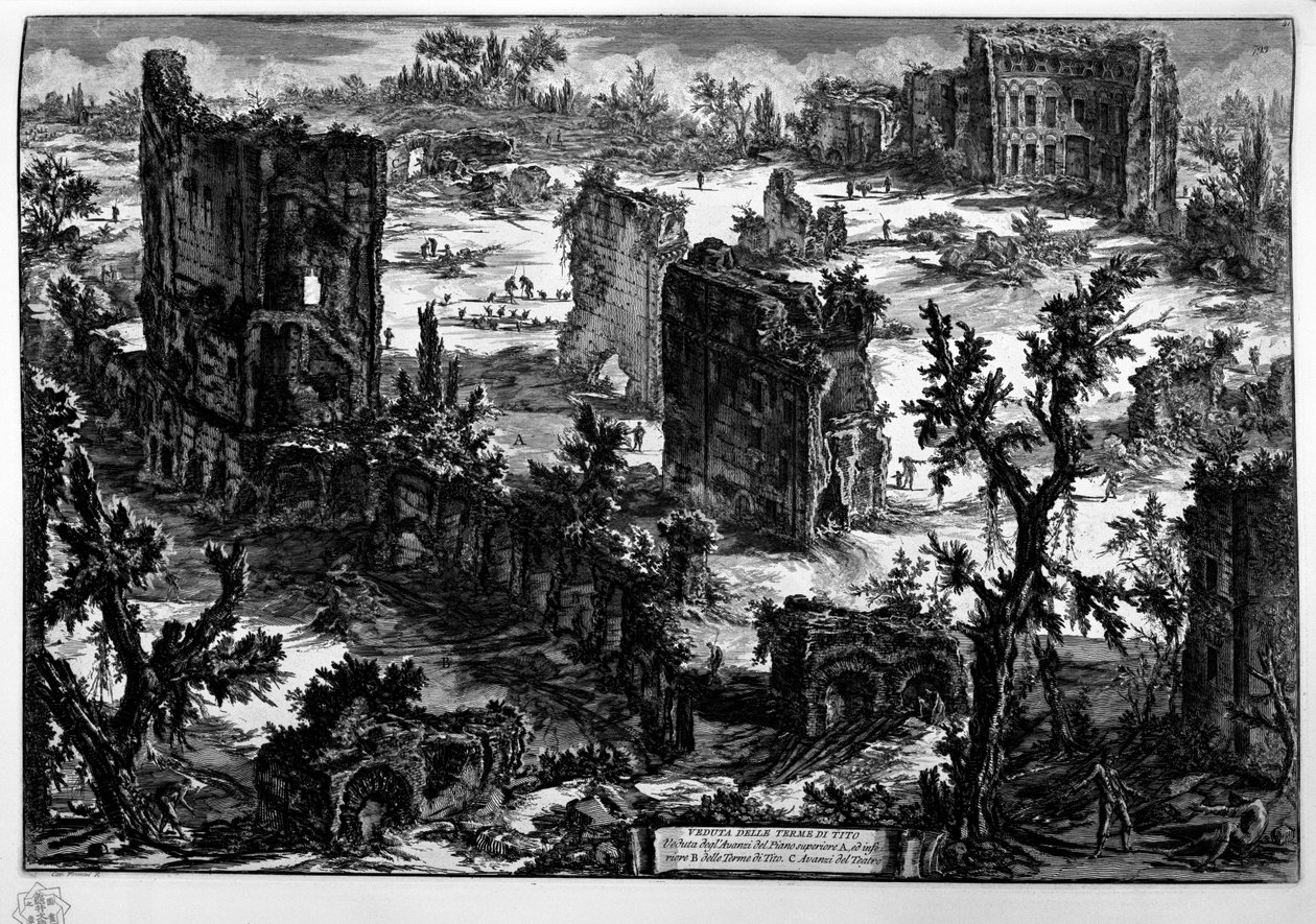 POHLED NA TITOVY TERMY od Giovanni Battista Piranesi