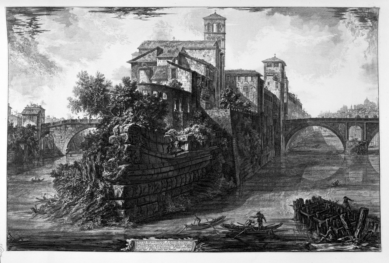 Pohled na ostrov Tiber od Giovanni Battista Piranesi