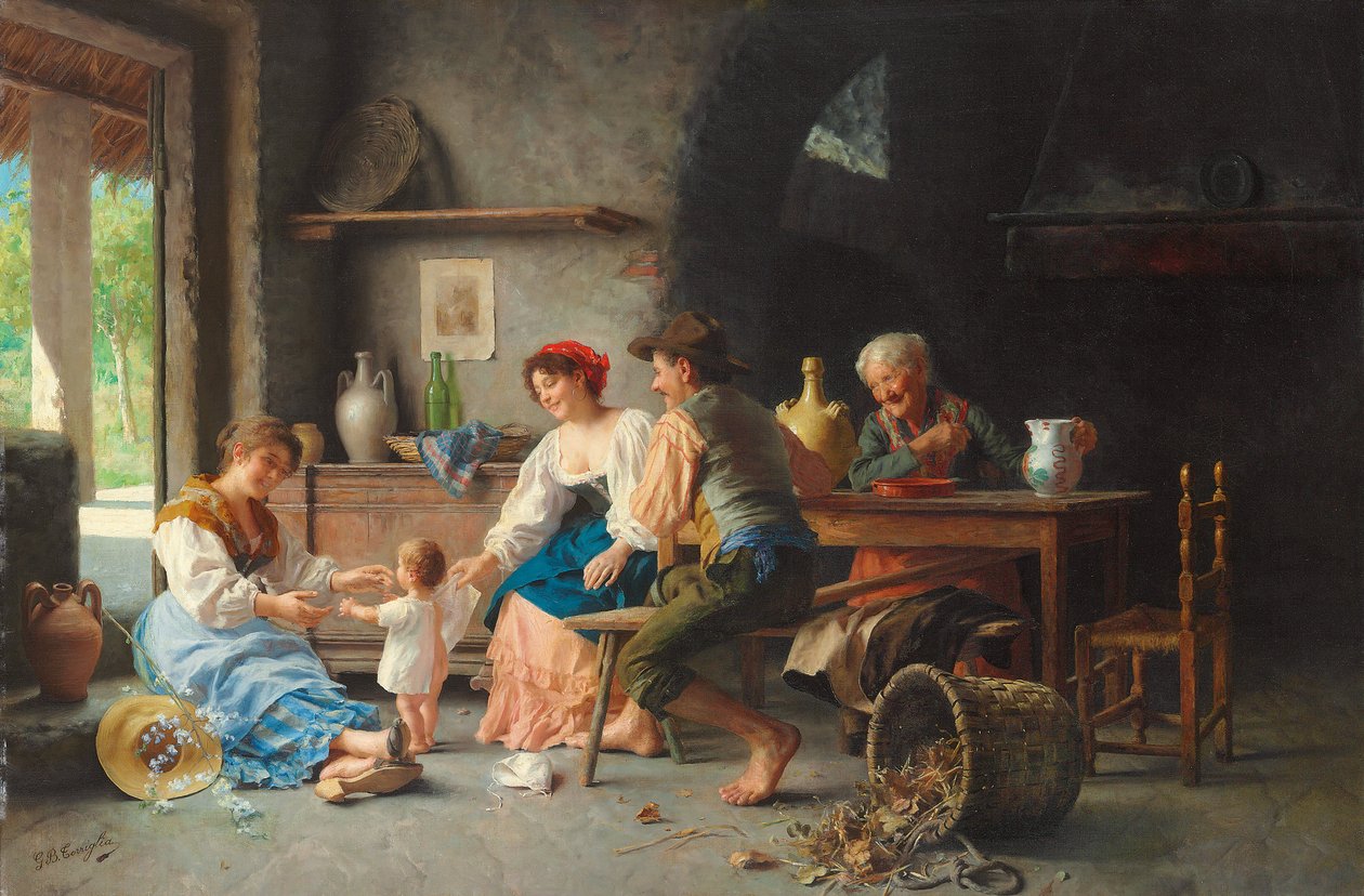 První kroky (olej na plátně) od Giovanni Battista Torriglia