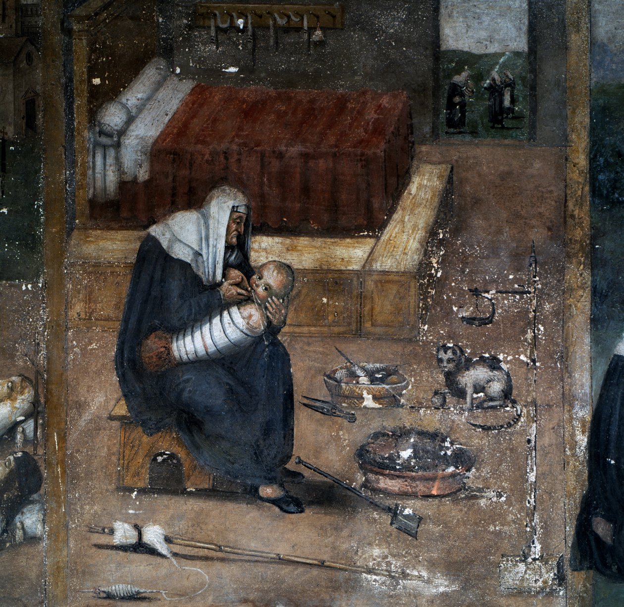 Příběhy Mony Tancia, detail (freska) od Giovanni  Mannozzi