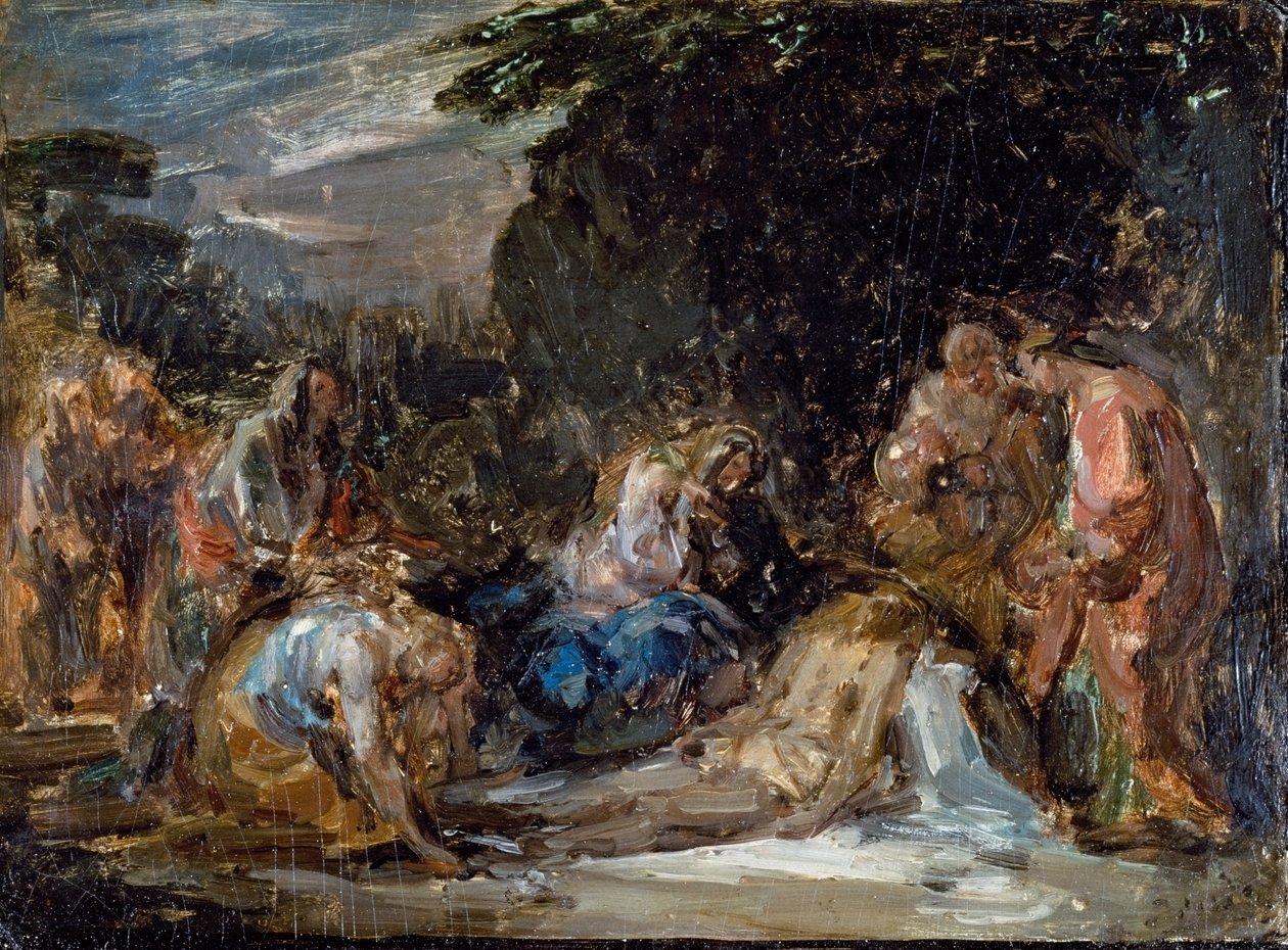 Depozice, Giovanni Carnovali zvaný Piccio (1804-1873), olej na desce, 21x29 cm od Giovanni Carnovali
