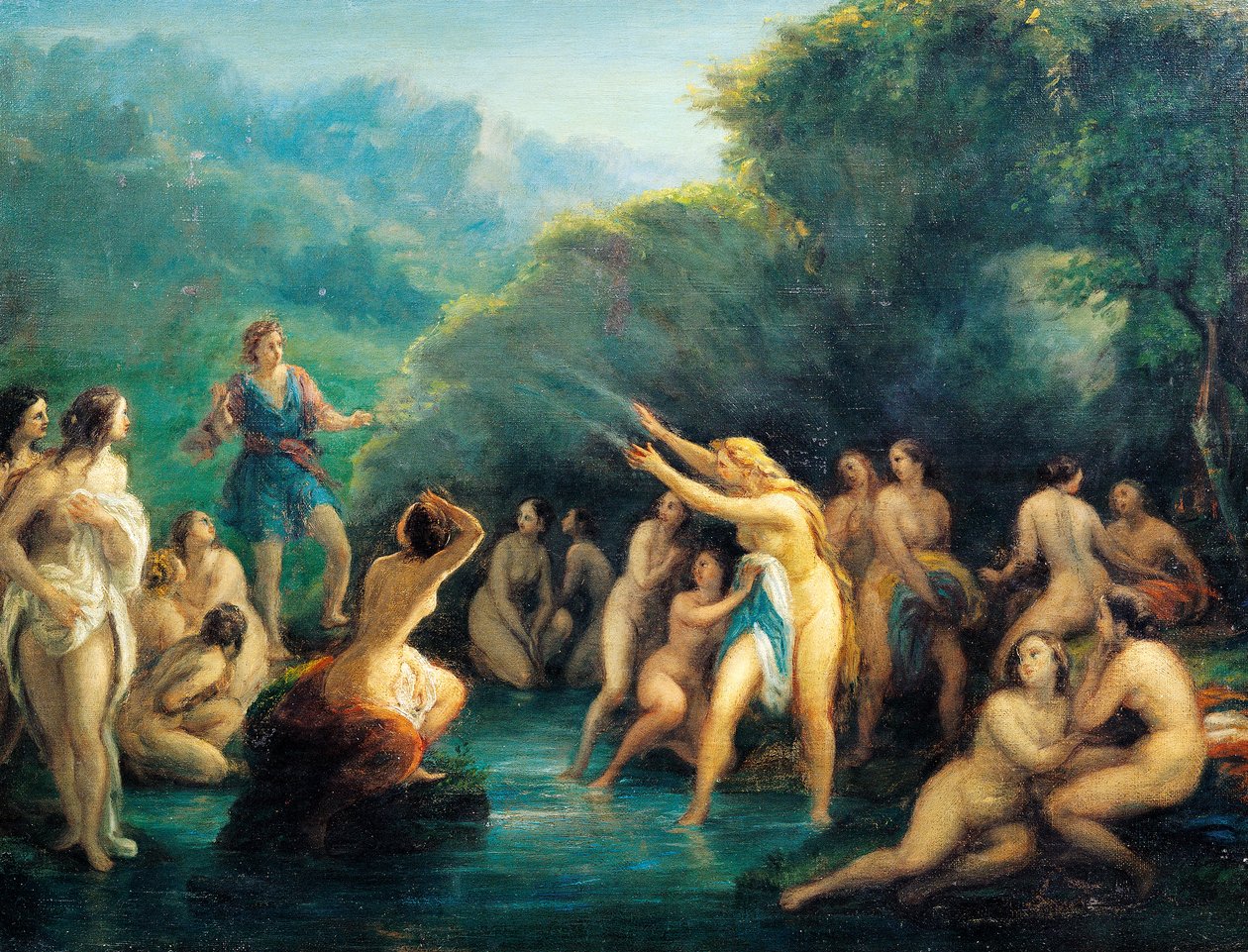 Diana a Actaeon, Giovanni Carnovali známý jako Piccio (1804-1873) od Giovanni Carnovali
