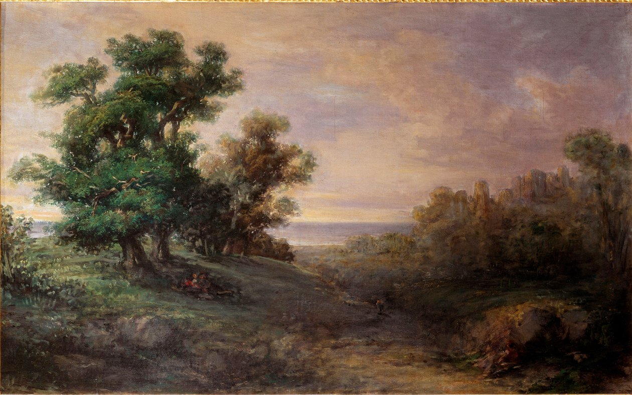 Obraz Velké stromy od Giovanniho Carnovali dit il Piccio (1804-1873) 1850 Galleria d