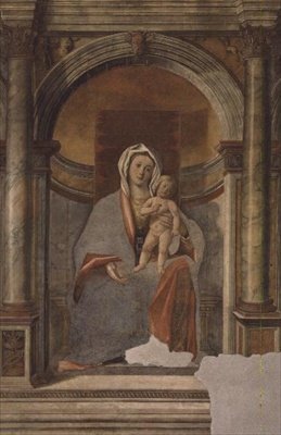 Madonna a dítě (freska) od Giovanni Buonconsiglio