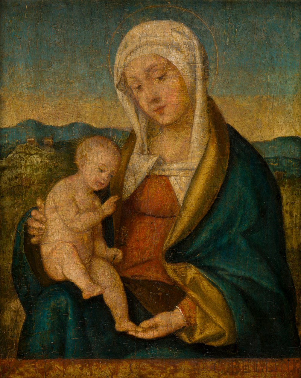 Madonna a dítě, cca 1450-1516 (olej na panelu) od Giovanni (style of) Bellini