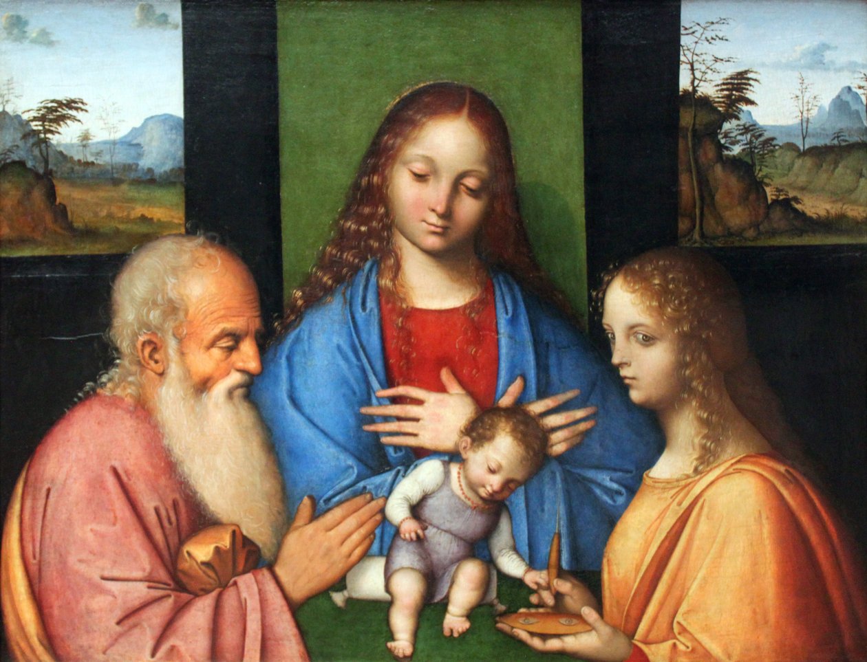 Panna s dítětem















 se svatým Josefem a Lucií od Giovanni Agostino da Lodi