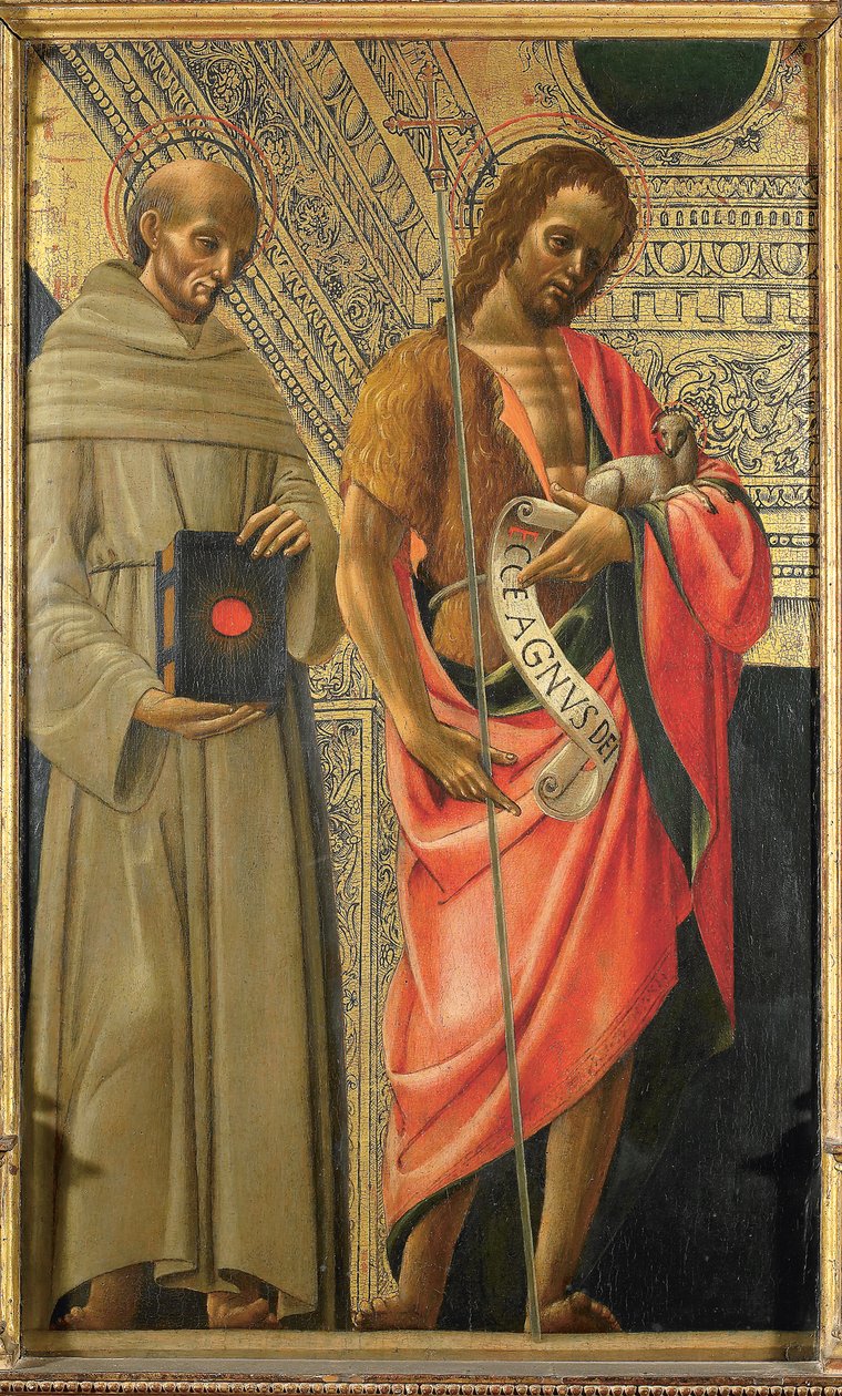 Svatý Bernardino ze Sieny a svatý Jan Křtitel, asi 1485-1490. od Giovanni Ambrogio Bevilacqua
