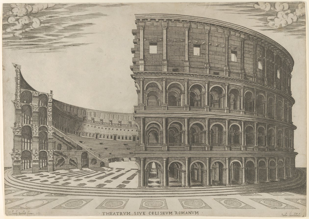 Řez a výška Kolosea v Římě, 1581. od Giovanni Ambrogio Brambilla