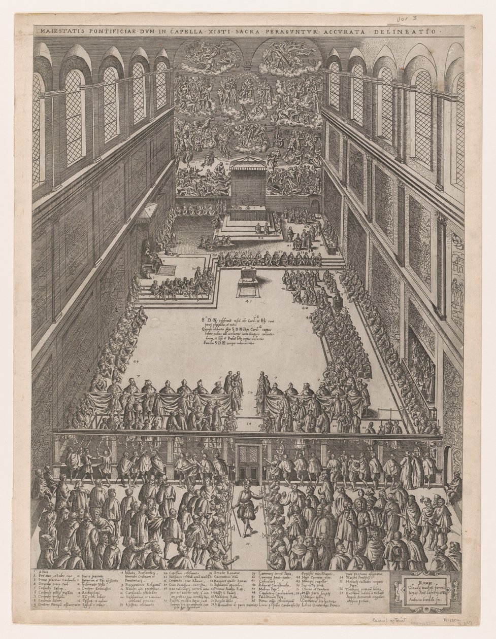 Zrcadlo římské velkoleposti: Papežské shromáždění v Sixtinské kapli, Michelangelův L..., 1582. od Giovanni Ambrogio Brambilla