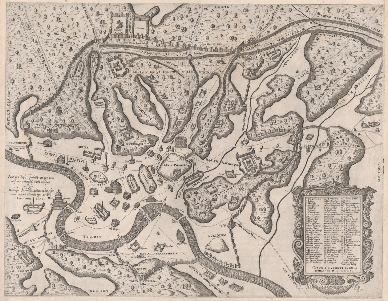 Zrcadlo římské velkoleposti: Starověký Řím a jeho kopce ze západu, 1582., 1582. od Giovanni Ambrogio Brambilla