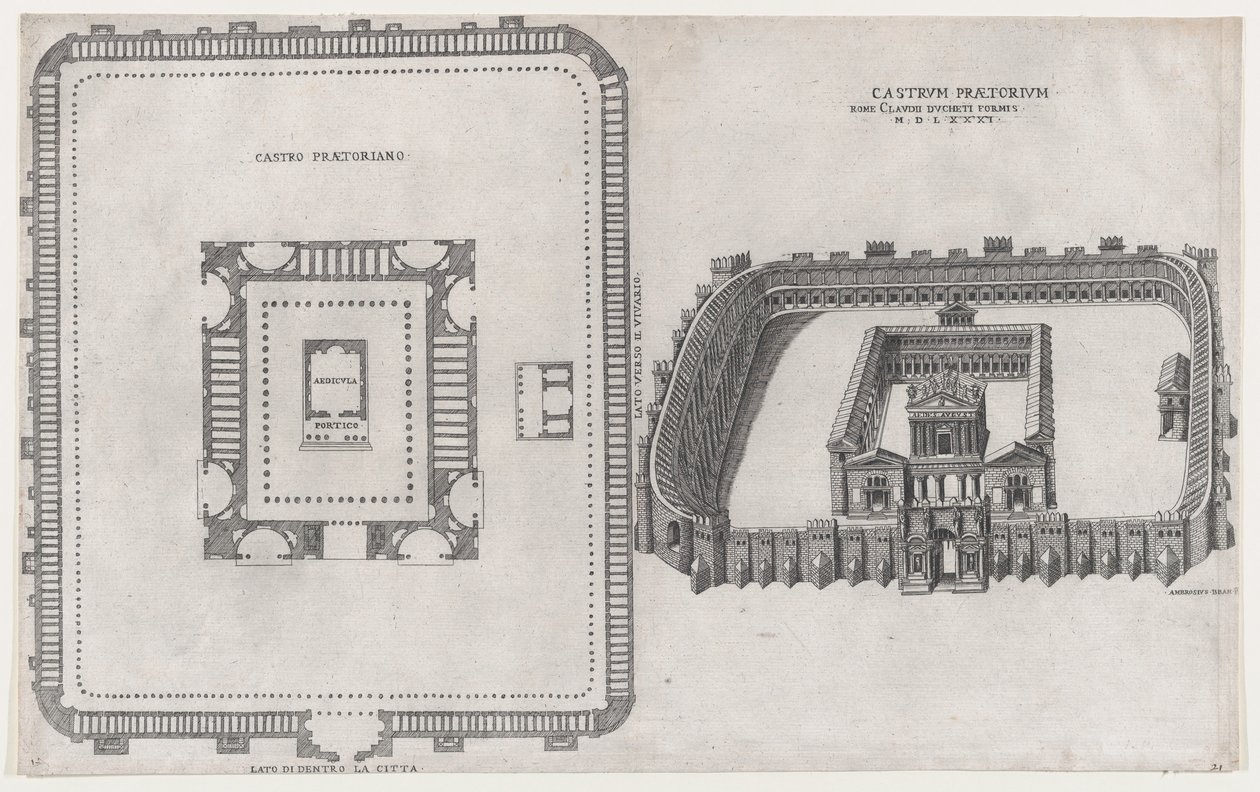 Zrcadlo římské velkoleposti: Hrad Praetorium, 1581. od Giovanni Ambrogio Brambilla