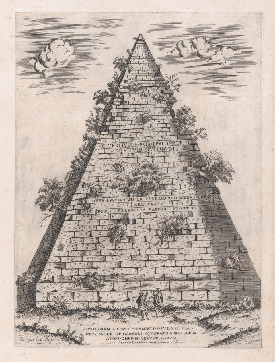 Zrcadlo římské velkoleposti: Pyramida Caia Cestia, 1582., 1582. od Giovanni Ambrogio Brambilla