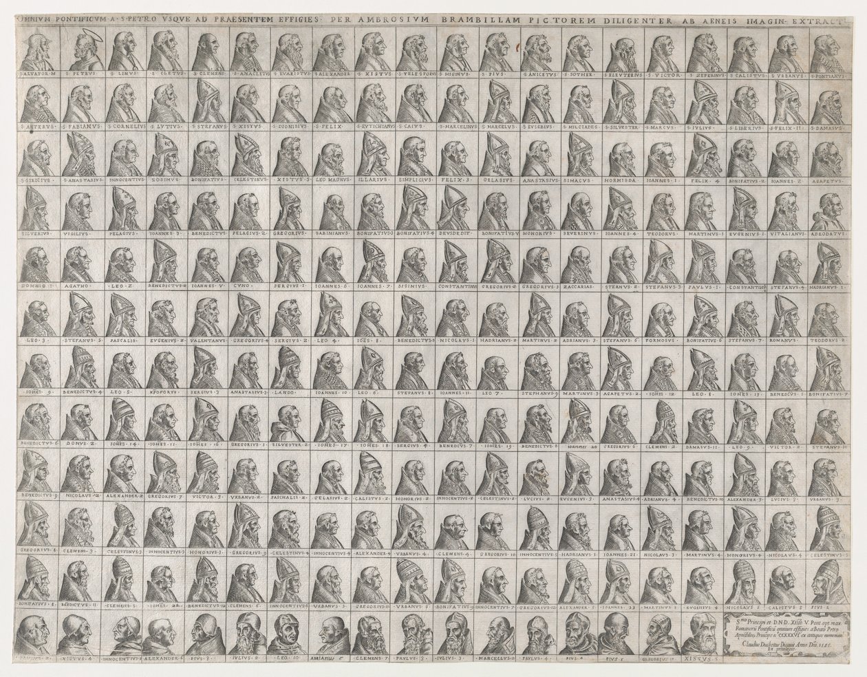 Speculum Romanae Magnificentiae: Malé portréty papežů od Krista po Sixta V., 1585., 1585. od Giovanni Ambrogio Brambilla