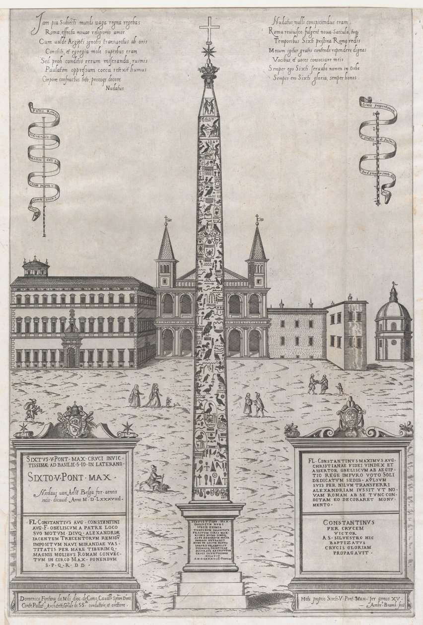 Zrcadlo římské velkoleposti: Egyptský obelisk Konstantina, 1589., 1589. od Giovanni Ambrogio Brambilla