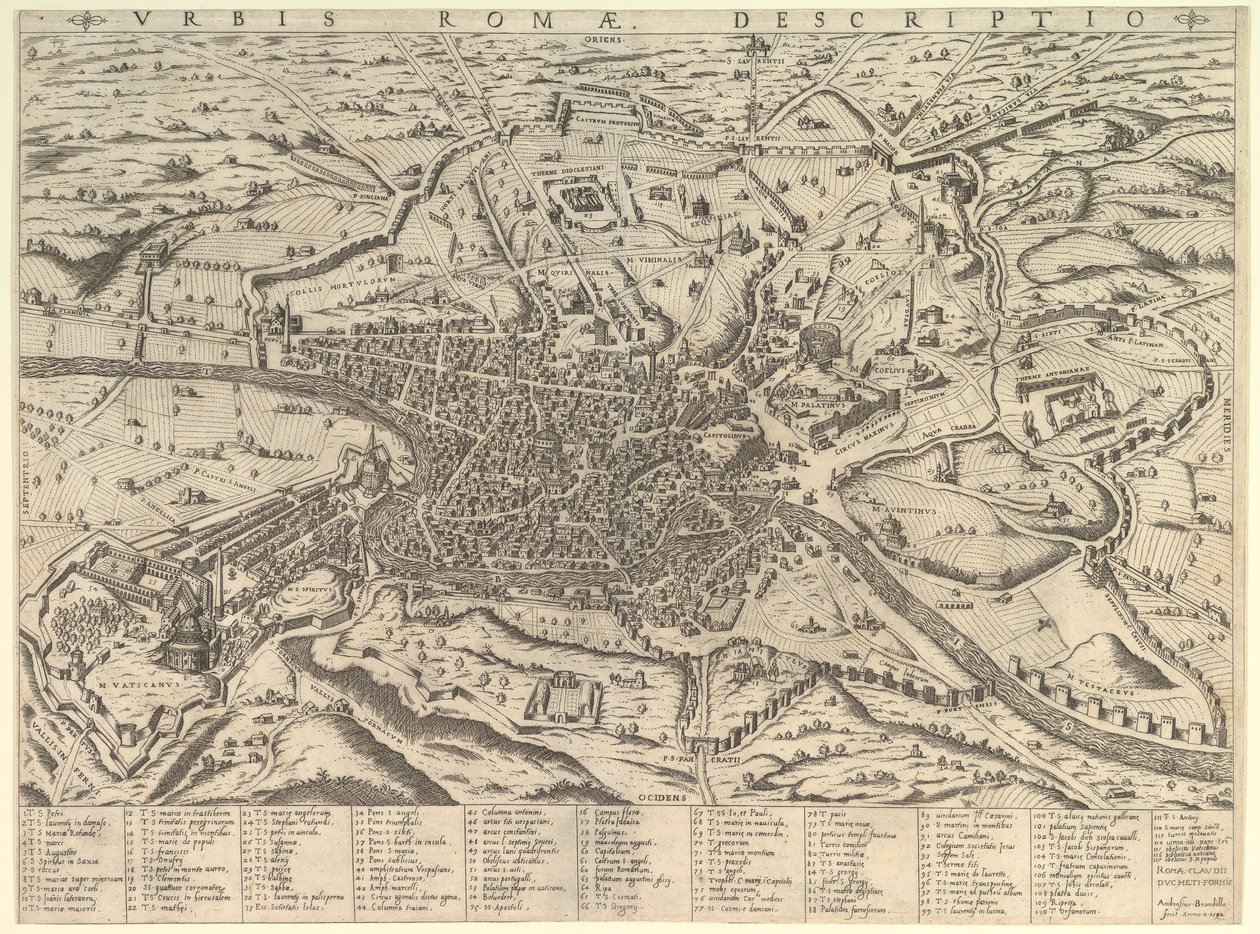 Zrcadlo římské velkoleposti: Pohled na moderní Řím od západu, 1590. od Giovanni Ambrogio Brambilla