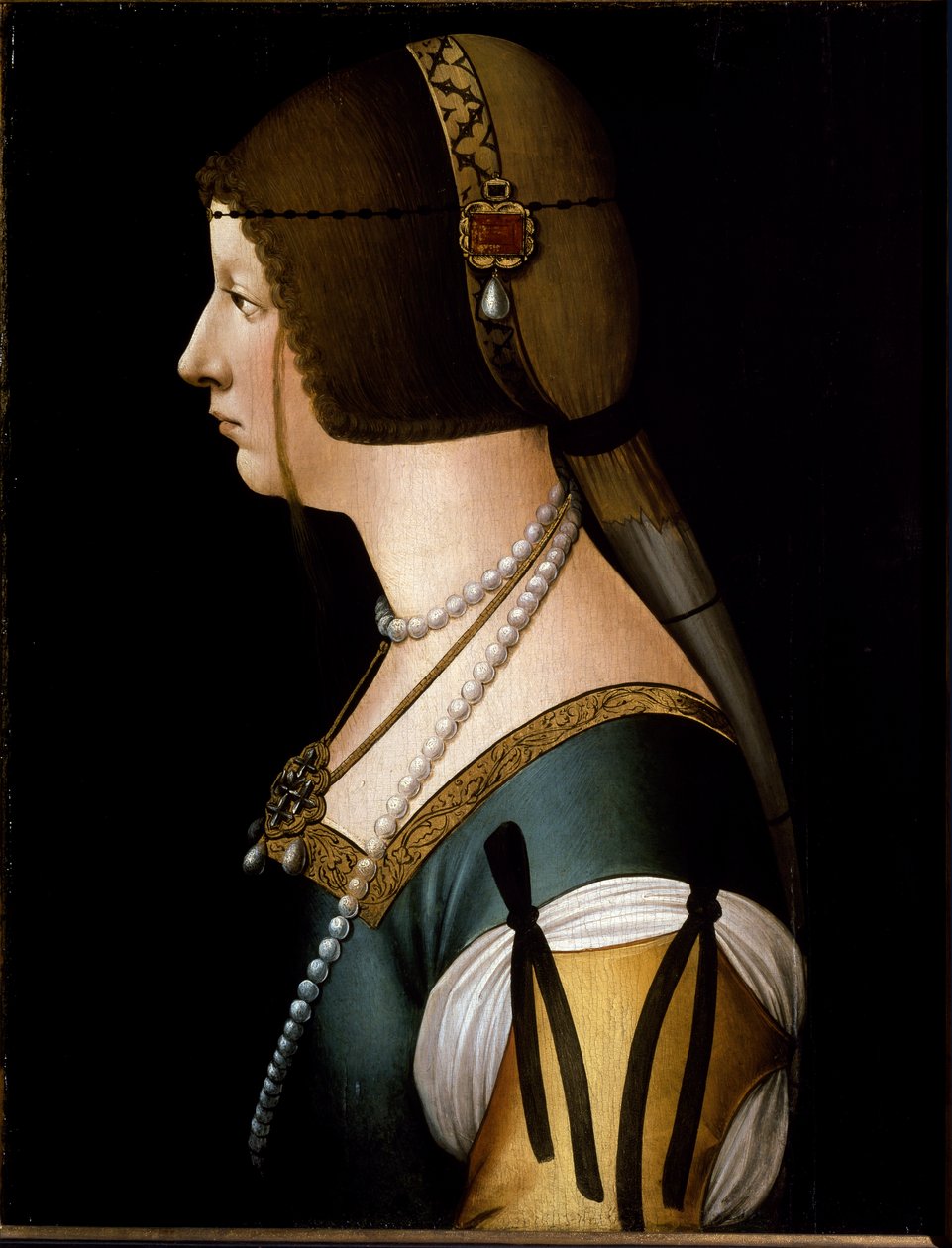 Portrét Impress Bianca Maria Sforza od Giovanni Ambrogio de (circle of) Predis