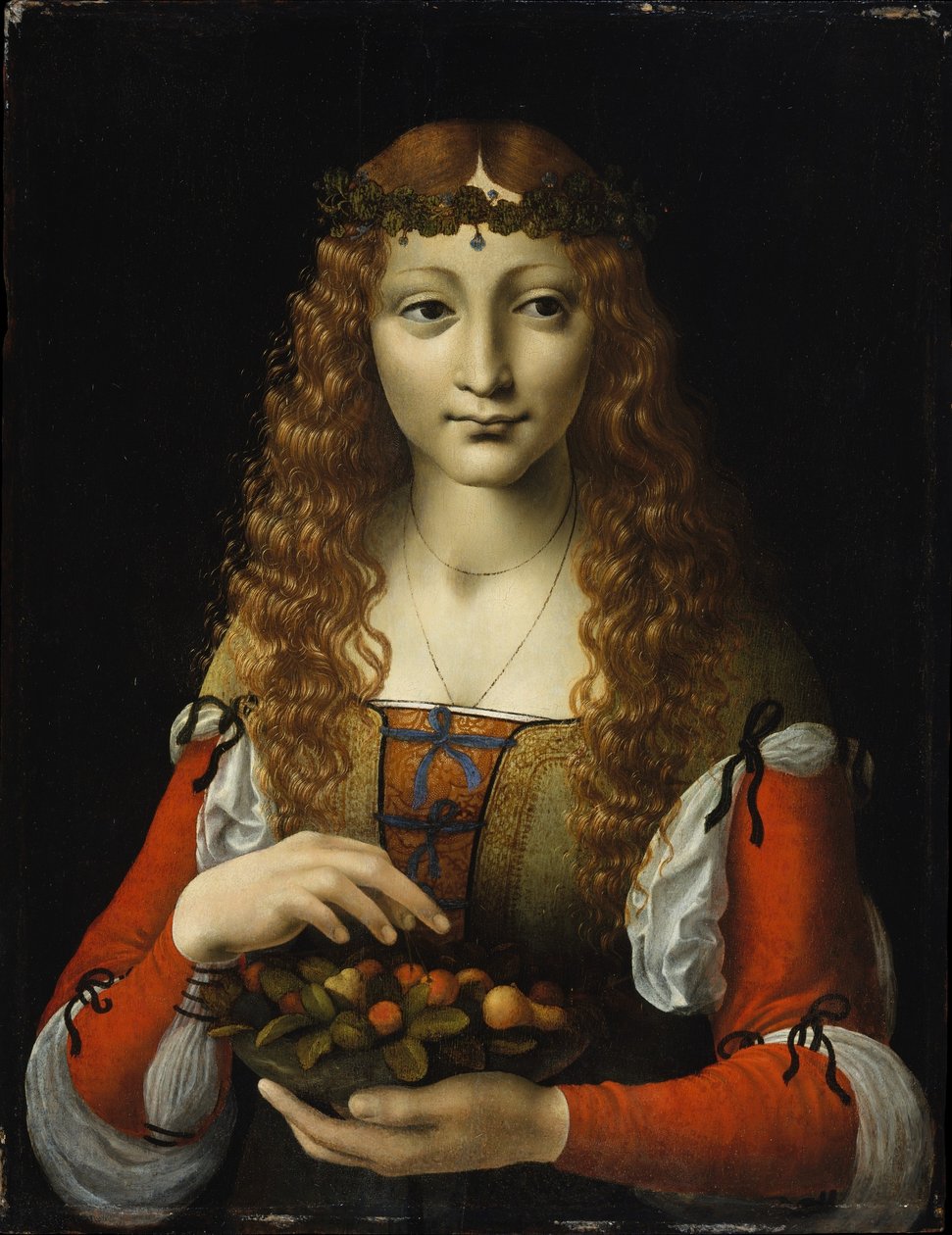 Dívka s třešněmi od Giovanni Ambrogio de Predis