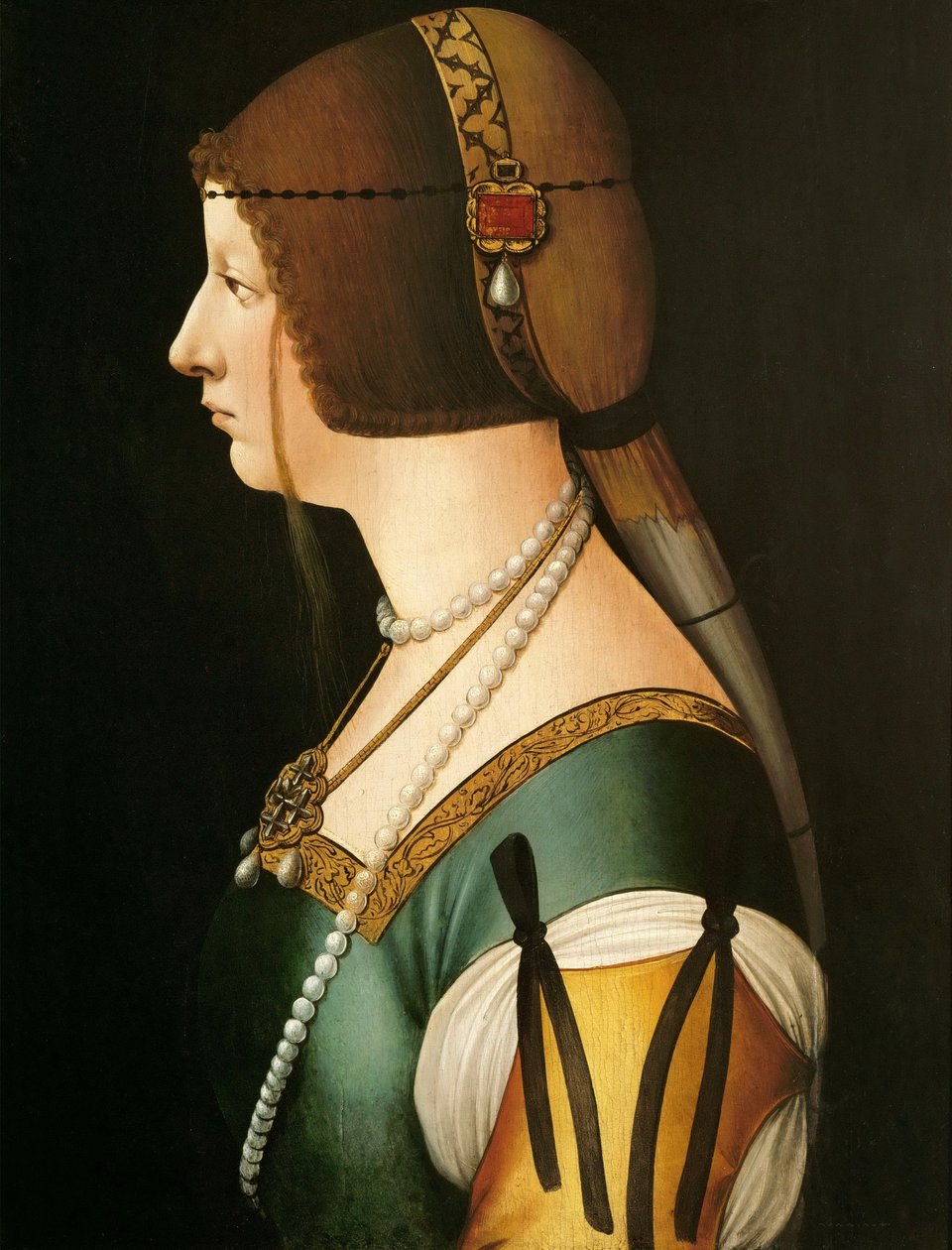 Portrét Bianca Maria Sforza 1472-1510, druhá manželka Maxmiliána I., císaře Svaté říše římské, 14. od Giovanni Ambrogio de Predis