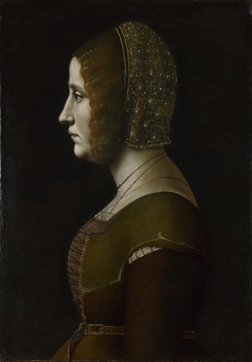 Portrét ženy z profilu, c. 1495 od Giovanni Ambrogio de Predis