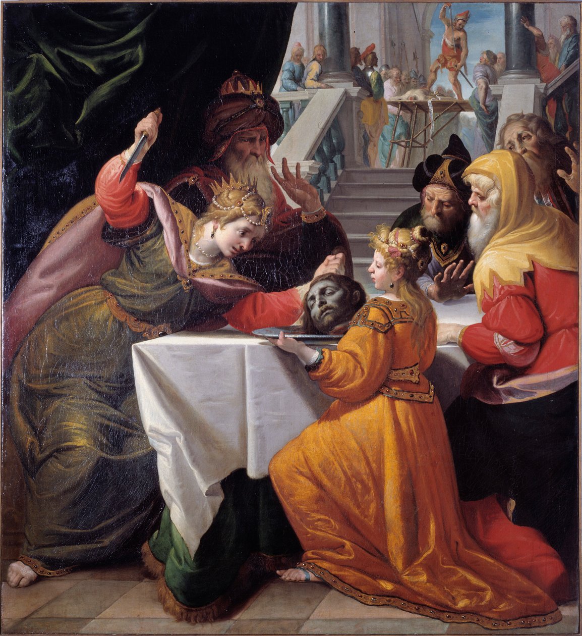 Salome s hlavou sv. Jana Křtitele na stříbrném talíři Obraz Giovanni Andrea Ansaldo (1584-1638) 1630 přibližně Genes, Musei di Strada Nuova (ex Palazzo Bianco) od Giovanni Andrea Ansaldo