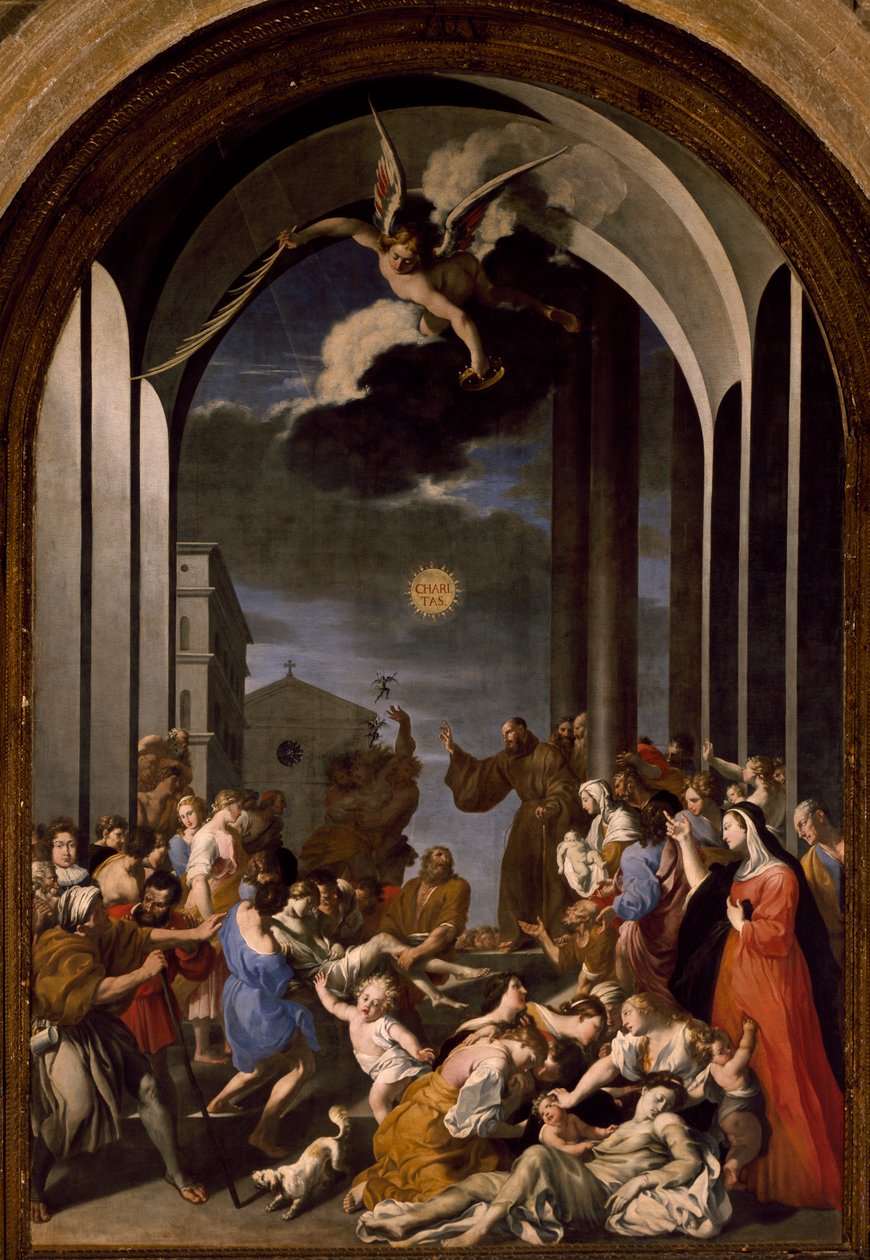 Zázraky svatého Františka z Paoly od Giovanni Andrea Coppola (1597-1659), Katedrála sv. Agáty, Gallipoli, Itálie od Giovanni Andrea Coppola