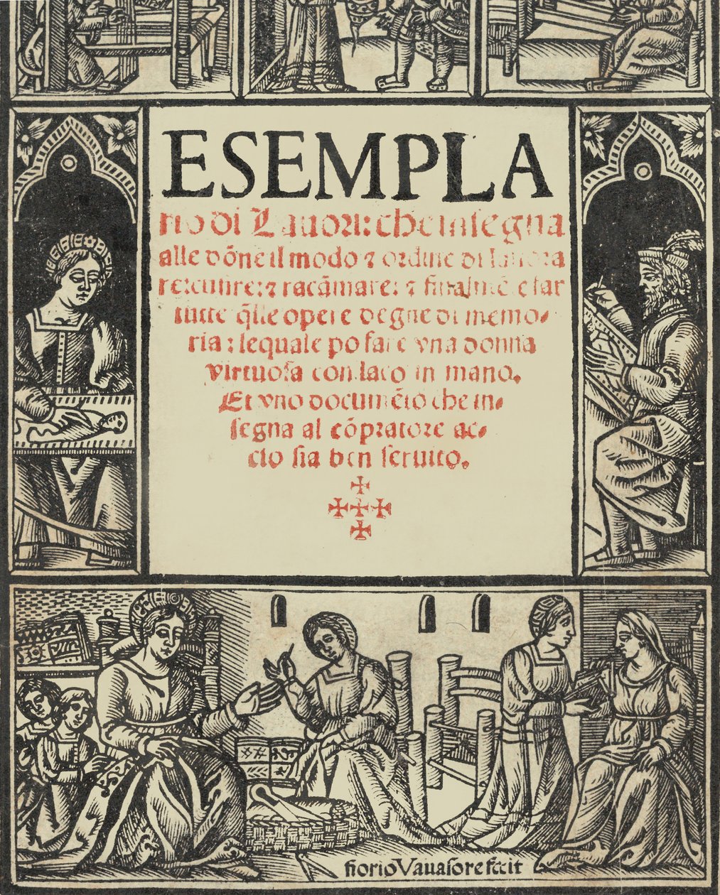 Vzor Lauori ..., titulní strana recto, 1. srpna 1532 od Giovanni Andrea Vavassore