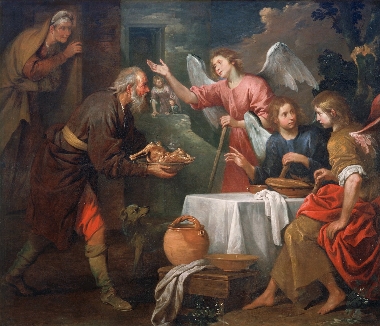 Abraham a tři andělé od Giovanni Andrea di Ferrari