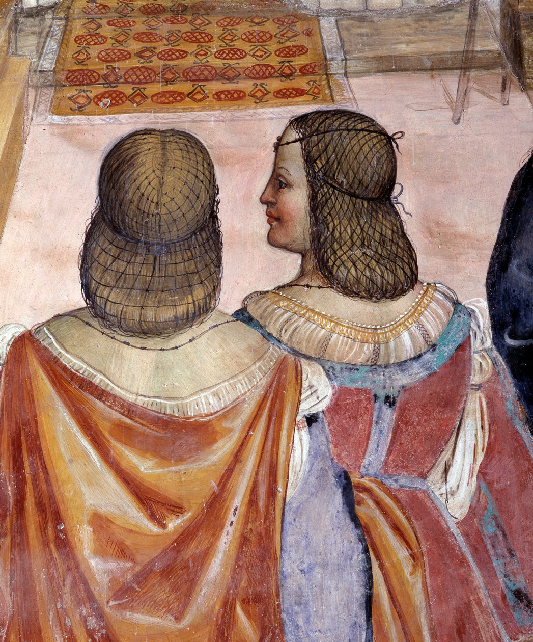 Benedikt exkomunikoval dvě jeptišky a po jejich smrti je zprostil rozhřešení Detail Klášterní freska od Antonia Bazzi dit il Sodoma (1477 - 1549) vyprávějící o životě svatého Benedikta z Nursie (480 - 567), zakladatele řádu benediktinů 1503 - 1508 Abbey of od Giovanni Antonio Bazzi Sodoma
