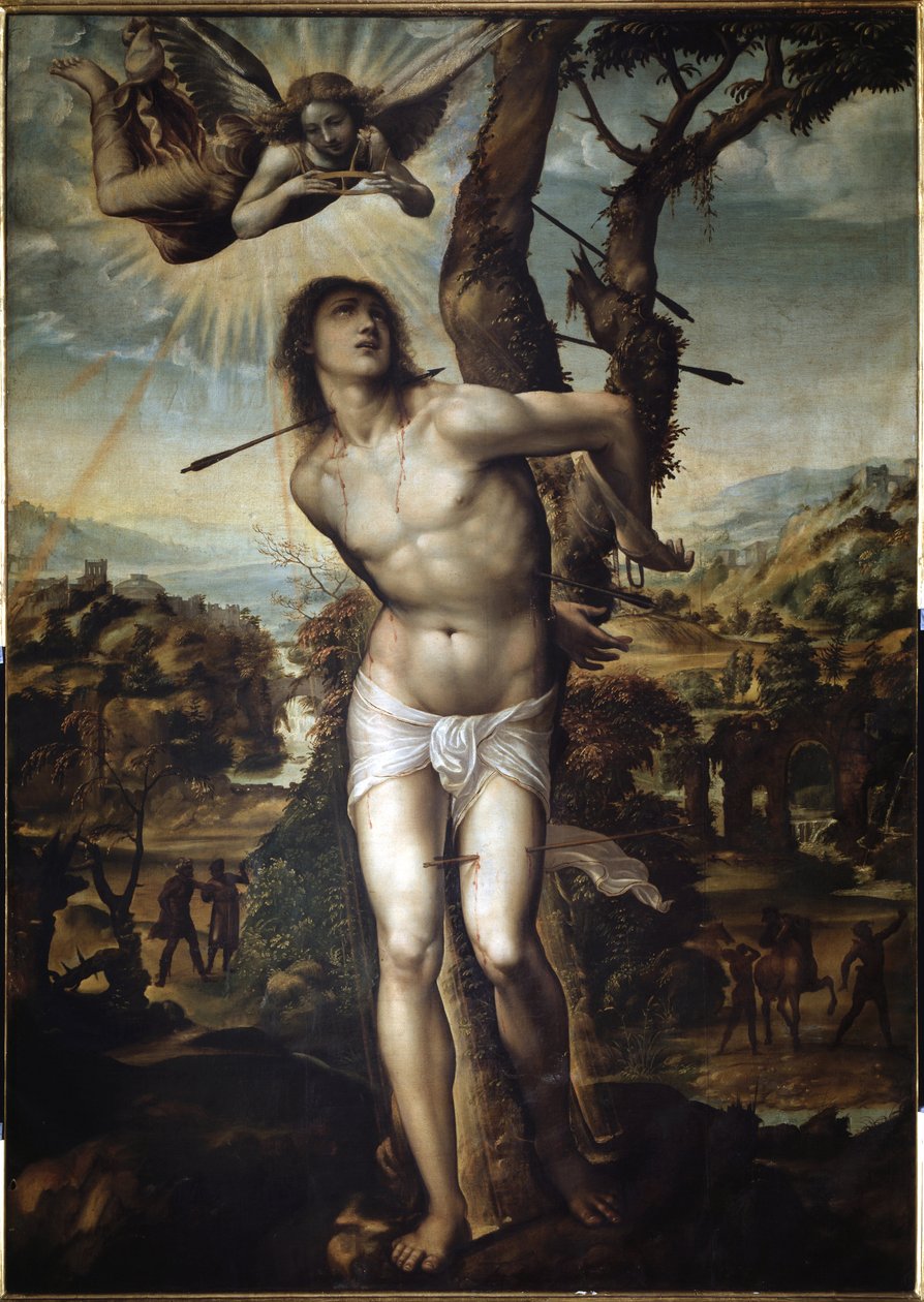 Obraz San Sebastian Giovanni Antonio Bazzi dit Sodoma (1477-1549) 1525 Florencie, Palazzo Pitti od Giovanni Antonio Bazzi Sodoma