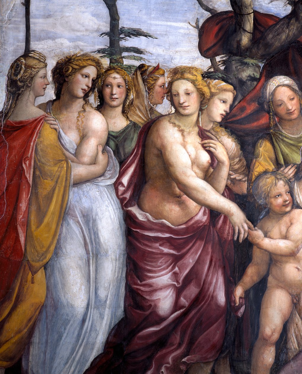 Sala delle Nozze di Alessandro e Rossana Síň svatby Alexandra Velikého 356-323 př.nl a detail Roxanne dcer Dareia III., kolem roku 1513 detail fresky z roku 107224 od Giovanni Antonio Bazzi Sodoma