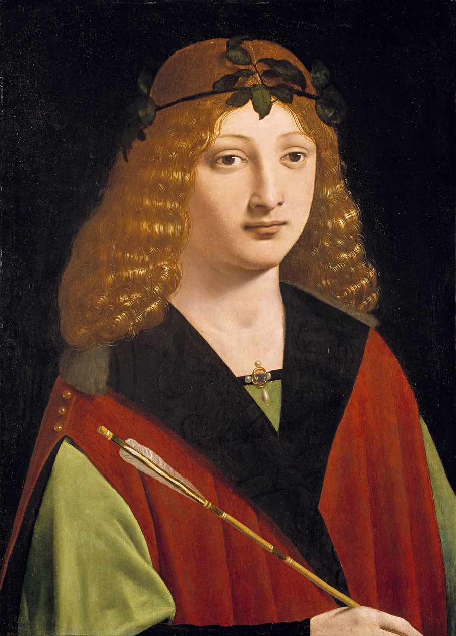 Portrét mladíka držícího šíp, cca 1500-10 (olej na panelu) od Giovanni Antonio Boltraffio