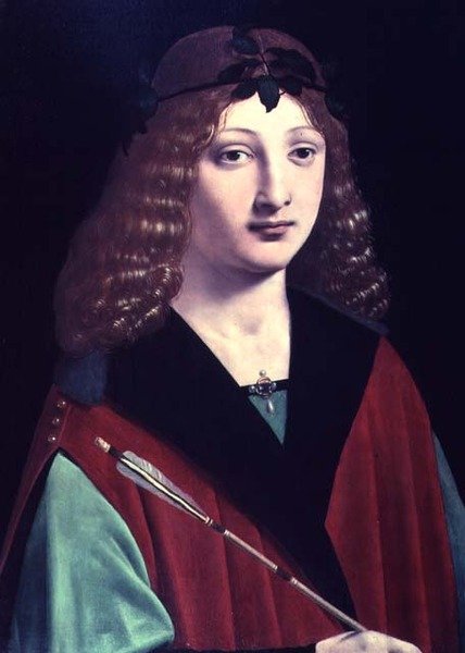 Portrét chlapce s šipkou (panel) od Giovanni Antonio Boltraffio