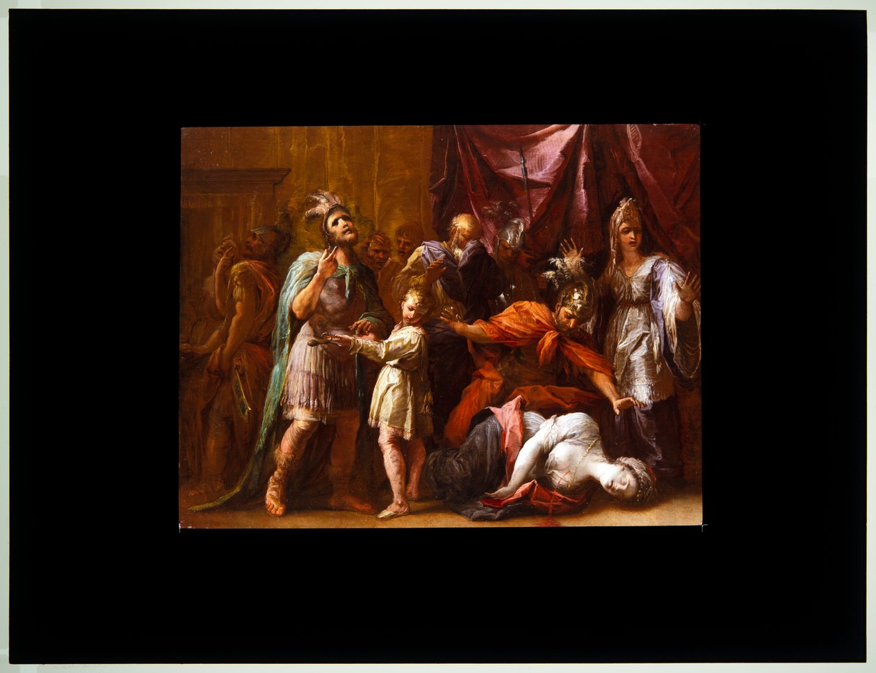 Smrt Lukrécie (plátno) od Giovanni Antonio Burrini or Burino